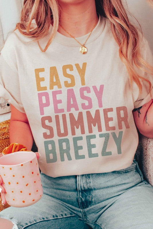 EASY PEASY SUMMER BREEZY Graphic Tee