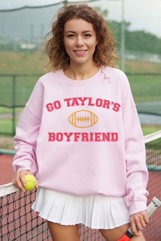 GO TAYLORS BOYFRIEND OVERSIZED GRAPHIC SWEATSHIRT