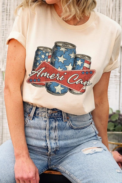 Ameri Can 4th Of July Graphic T Shirts