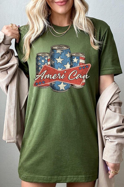 Ameri Can 4th Of July Graphic T Shirts