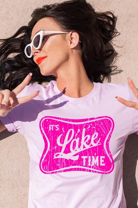 It's Lake Time Graphic T Shirts