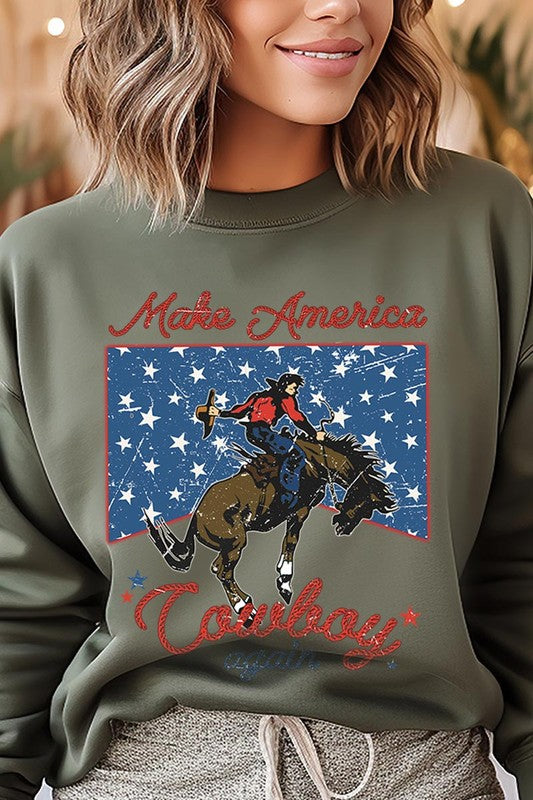 Make America Cowboy Graphic Fleece Sweatshirts