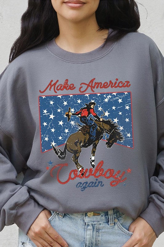 Make America Cowboy Graphic Fleece Sweatshirts