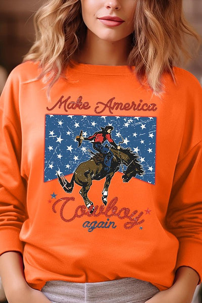 Make America Cowboy Graphic Fleece Sweatshirts