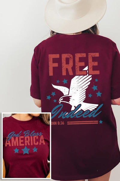 Free Indeed, God Bless America Graphic T Shirts