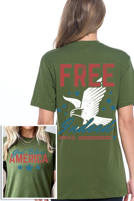 Free Indeed, God Bless America Graphic T Shirts