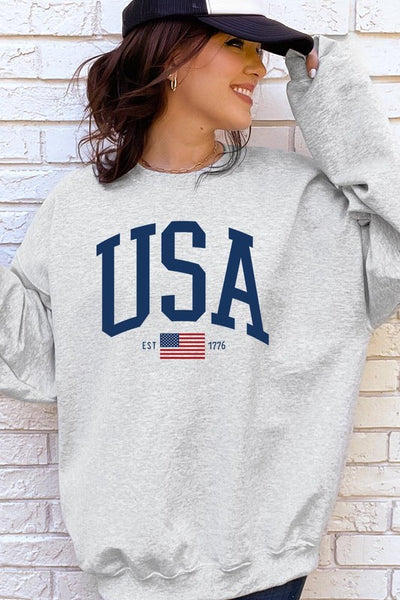 USA Est 1776 Graphic Fleece Sweatshirts