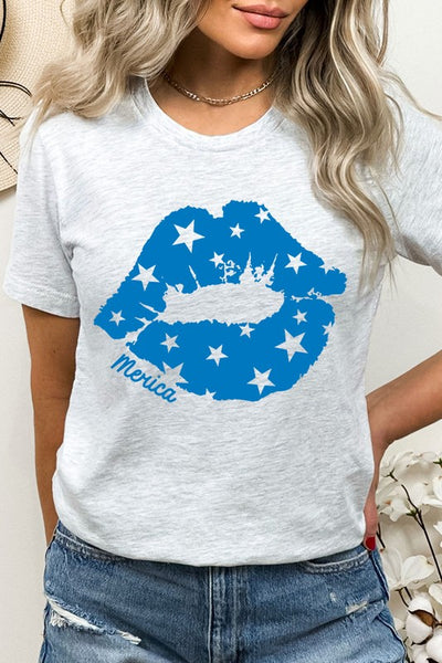 Merica Lips Graphic T Shirts