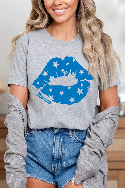 Merica Lips Graphic T Shirts