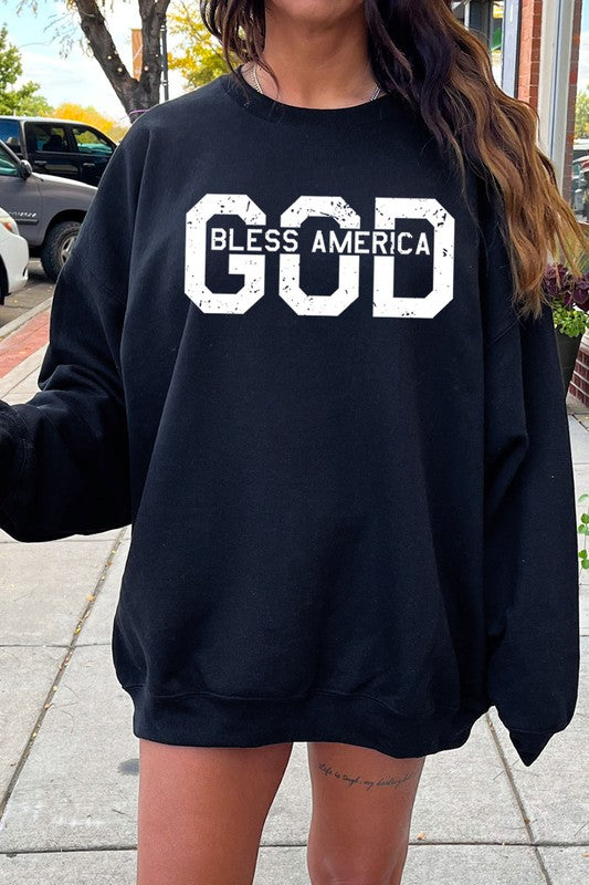 God Bless America Graphic Fleece Sweatshirts