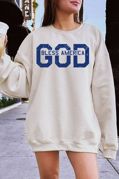 God Bless America Graphic Fleece Sweatshirts