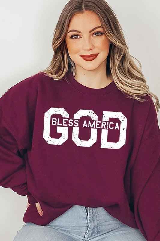 God Bless America Graphic Fleece Sweatshirts