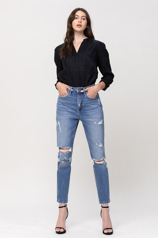 Super High Rise Stretch Mom Jeans