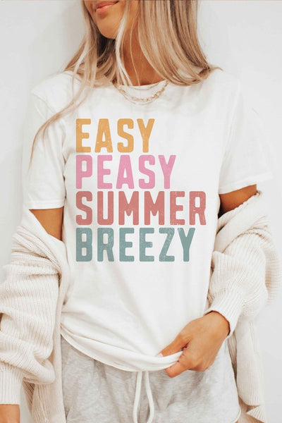 EASY PEASY SUMMER BREEZY Graphic Tee