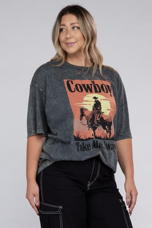 Plus Cowboy Take Me Away Graphic Tee