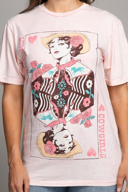 Wild West Queen of Hearts Cowgirl Graphic Tee