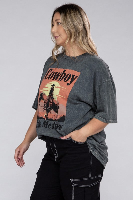 Plus Cowboy Take Me Away Graphic Tee