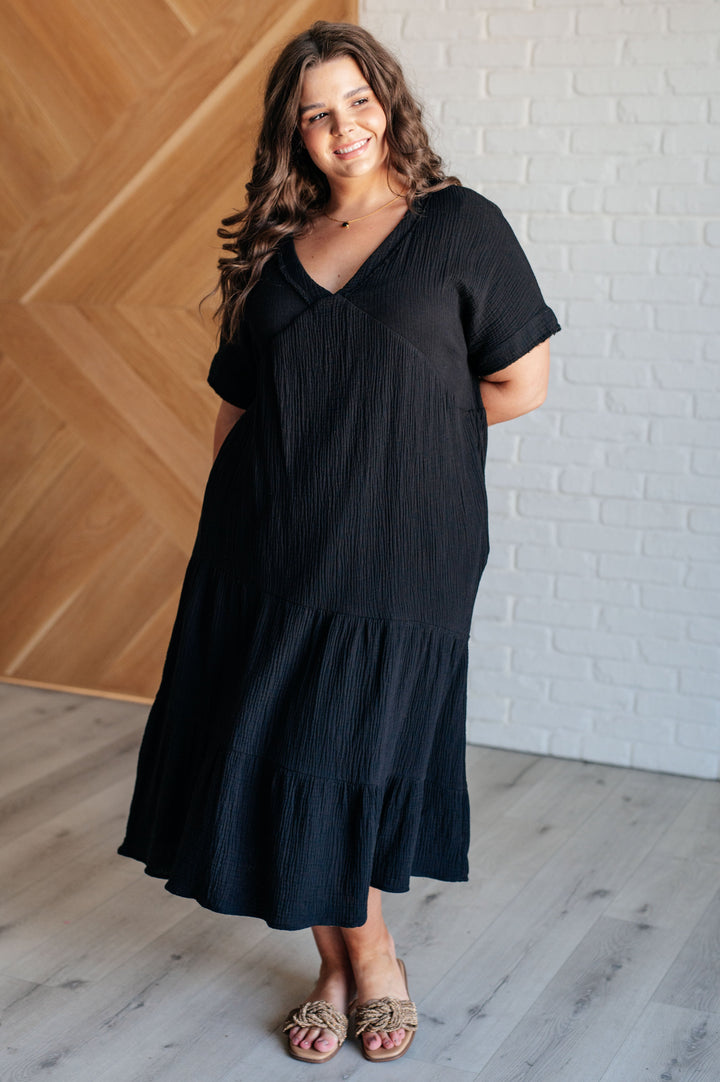 Always Learning Dolman Sleeve Dress in Black