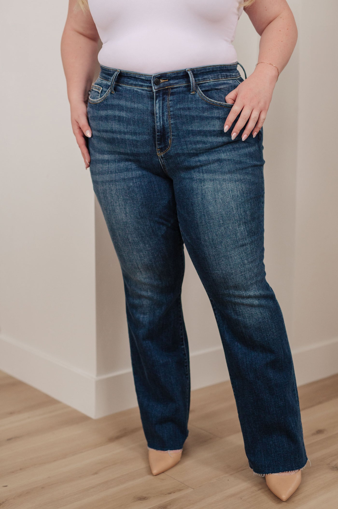 Josephine Mid Rise Raw Hem Jeans