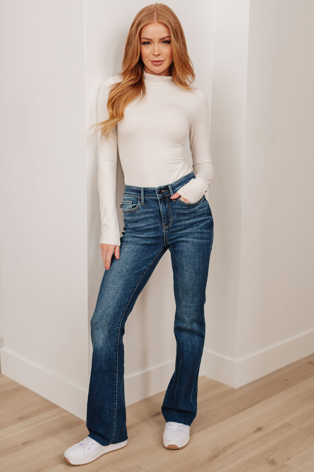 Josephine Mid Rise Raw Hem Jeans