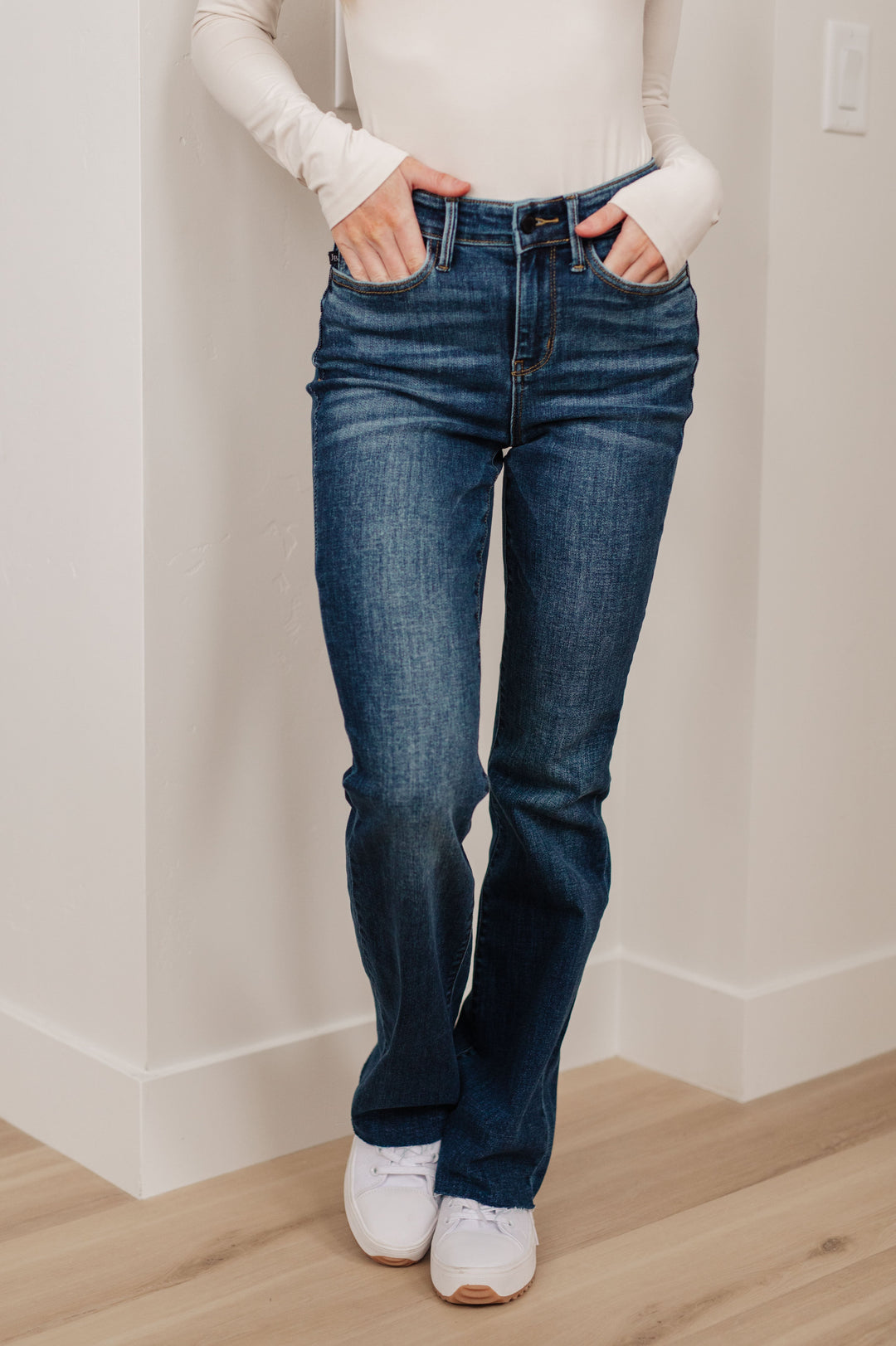 Josephine Mid Rise Raw Hem Jeans