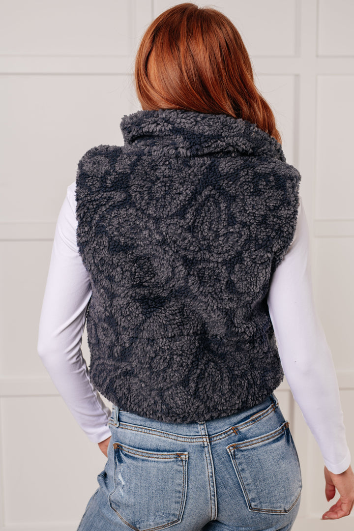 Just One More Layer Paisley Sherpa Print Vest