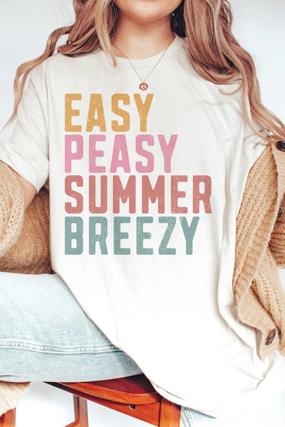 EASY PEASY SUMMER BREEZY Graphic Tee