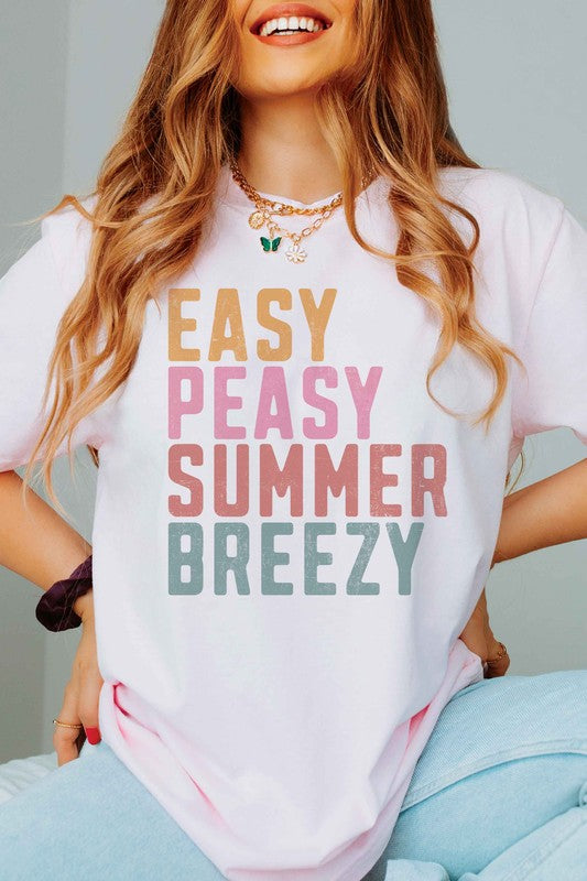 EASY PEASY SUMMER BREEZY Graphic Tee