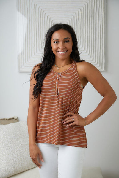 Tip Me Off Striped Tank - KASH'S BOUTIQUE