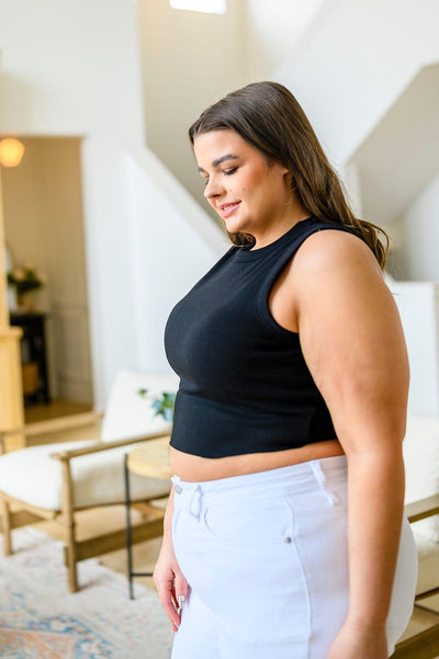 Best Friends Cropped Tank in Black - KASH'S BOUTIQUE