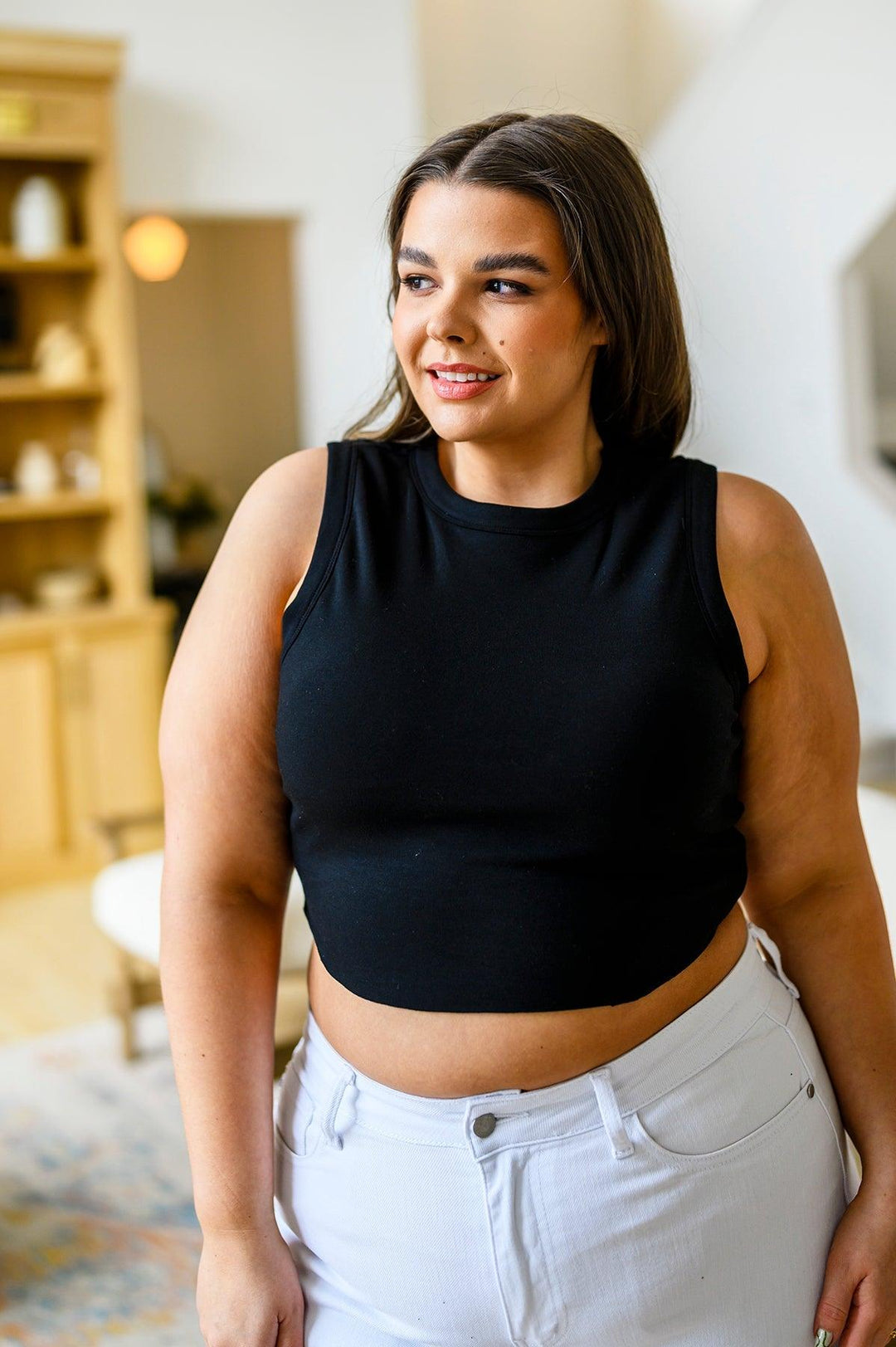 Best Friends Cropped Tank in Black - KASH'S BOUTIQUE