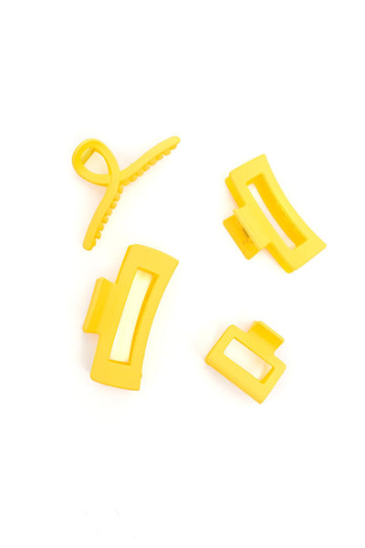 Claw Clip Set of 4 in Lemon - Kash's Boutique