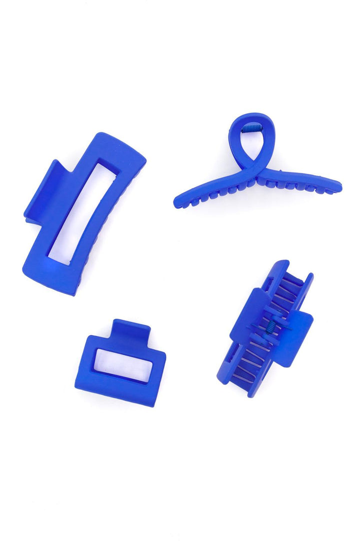 Claw Clip Set of 4 in Royal Blue - Kash's Boutique