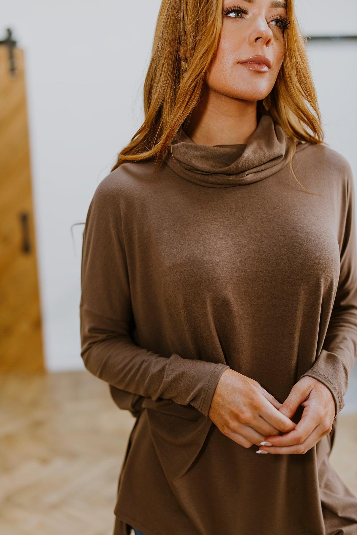 Comfort First Cowl Neck Hi-Low Long Sleeve - KASH'S BOUTIQUE