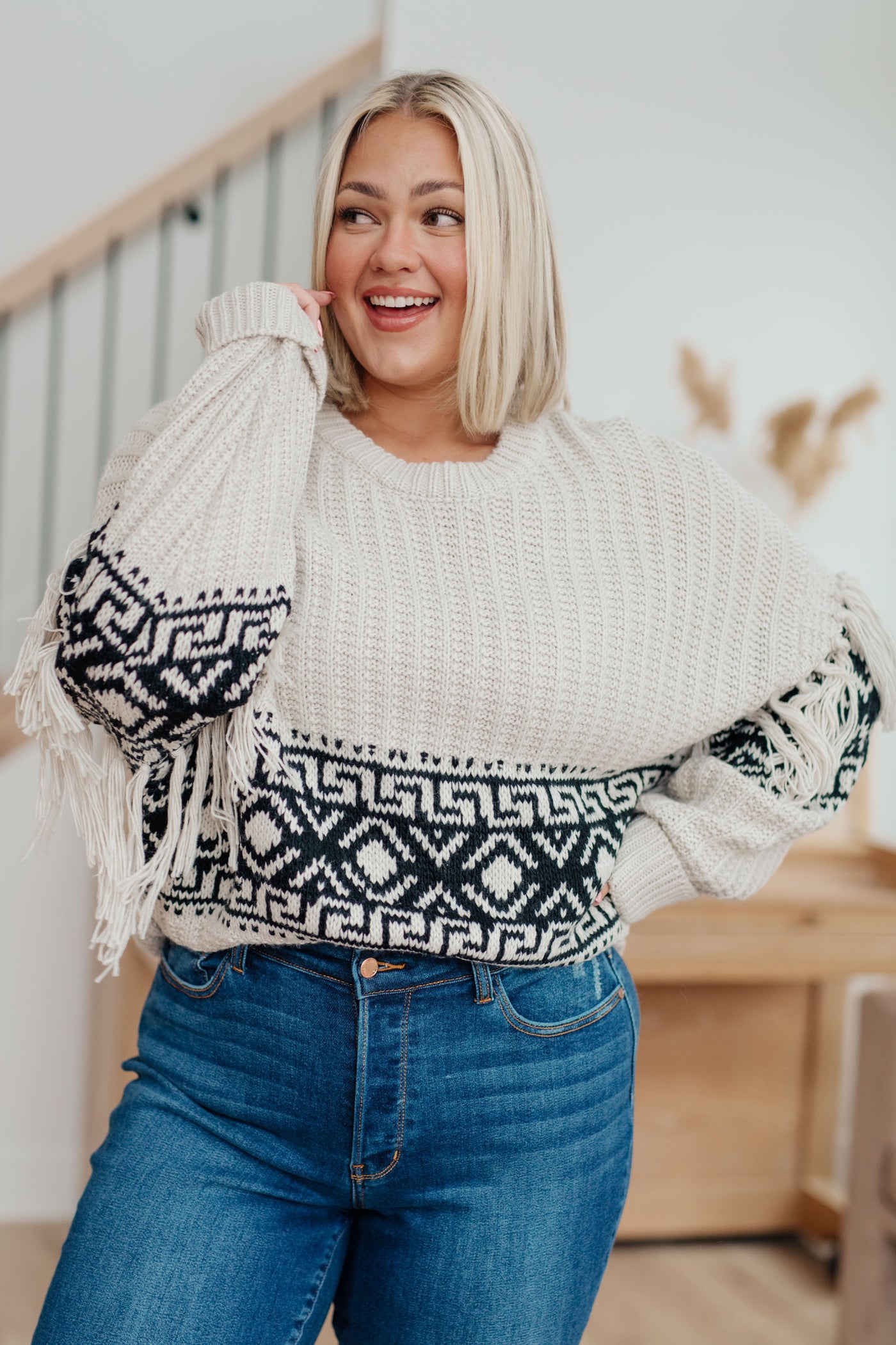 Don't Waver Fringe Detail Sweater