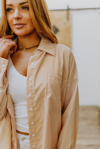 Easy On The Eyes Striped Button Up - KASH'S BOUTIQUE