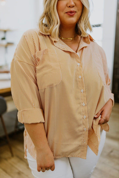 Easy On The Eyes Striped Button Up - KASH'S BOUTIQUE