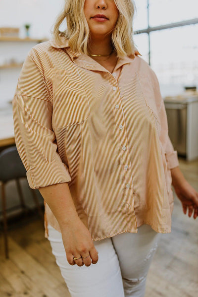 Easy On The Eyes Striped Button Up - KASH'S BOUTIQUE