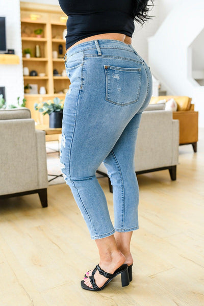 Florence High Waist Destroyed Boyfriend Jeans - KASH'S BOUTIQUE