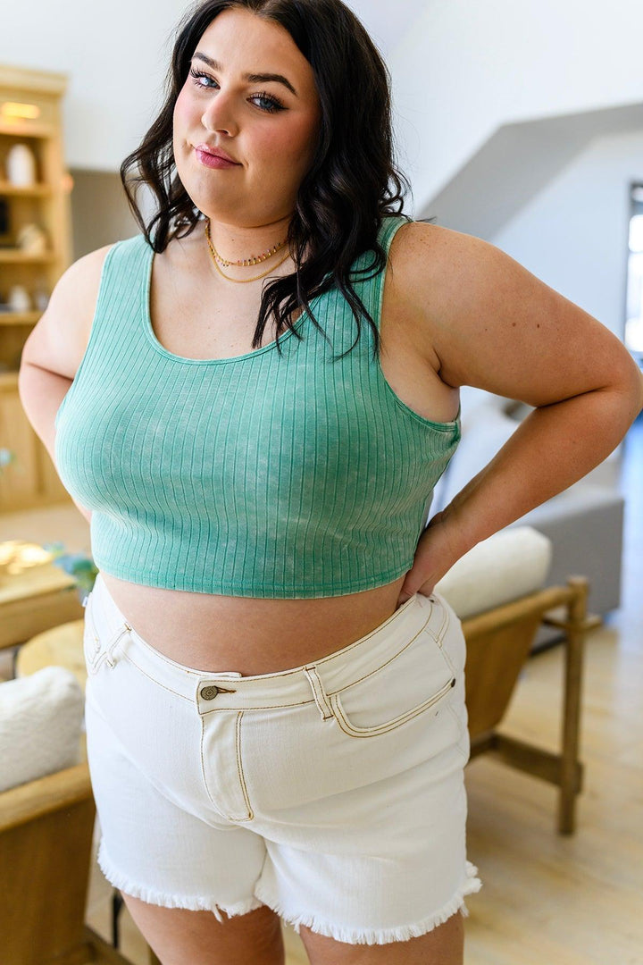 Get On My Level Cropped Cami in Mint - KASH'S BOUTIQUE