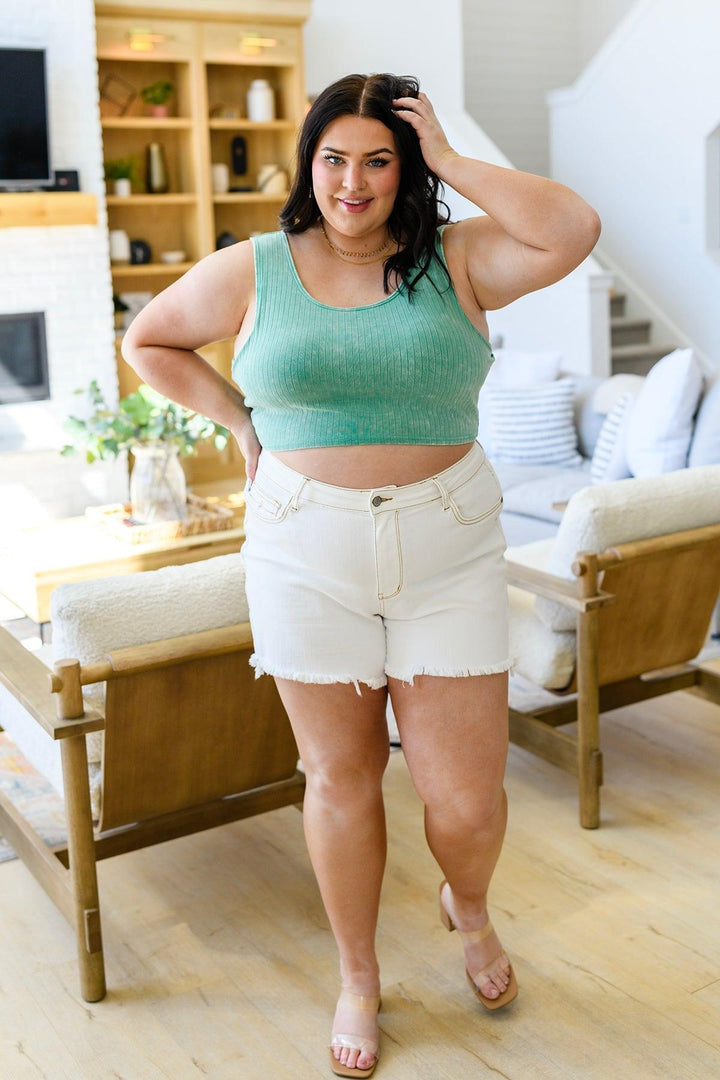 Get On My Level Cropped Cami in Mint - KASH'S BOUTIQUE