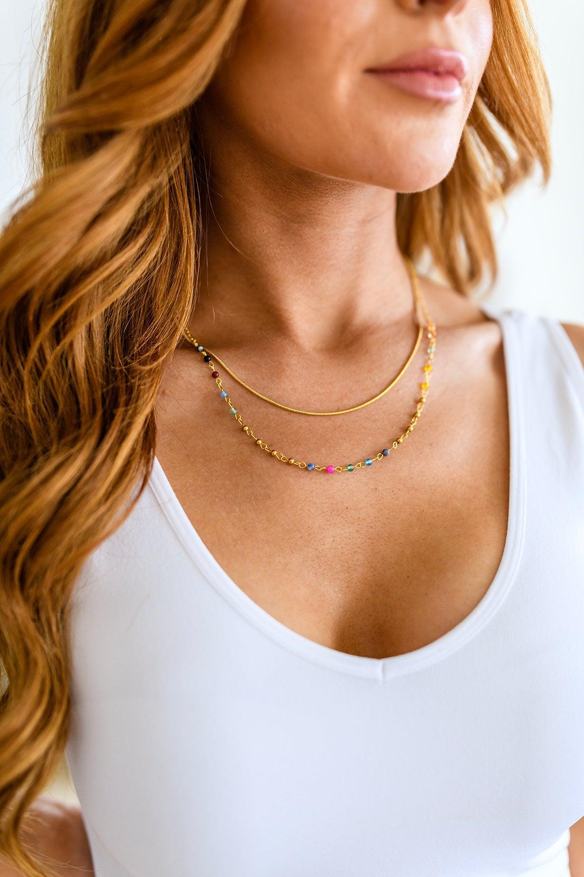 Golden Kaleidoscope Layered Necklace - KASH'S BOUTIQUE