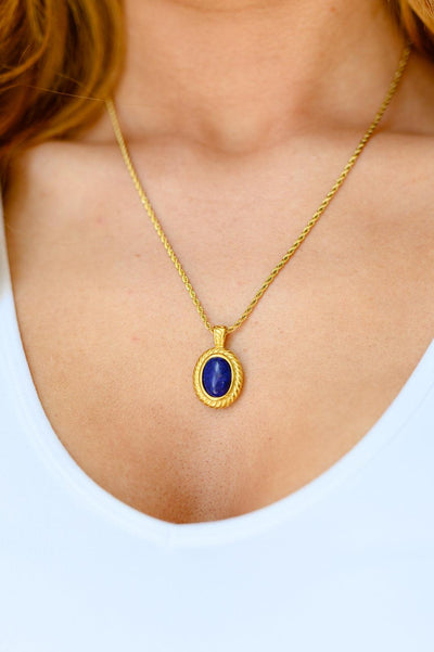 Lovely Lapis Lazuli Pendent Necklace - KASH'S BOUTIQUE