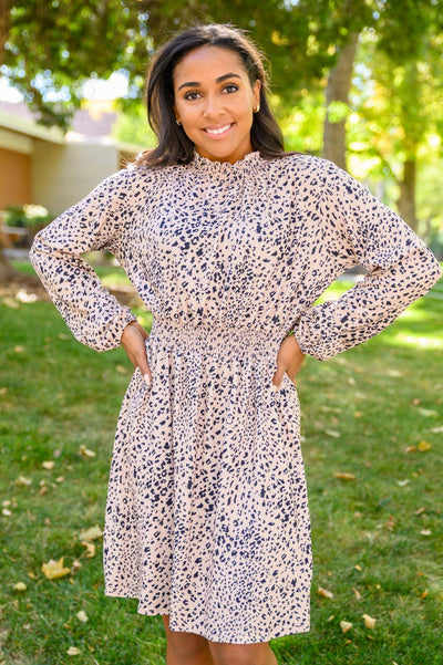 Ophelia Animal Print Shirred Waist Dress - KASH'S BOUTIQUE