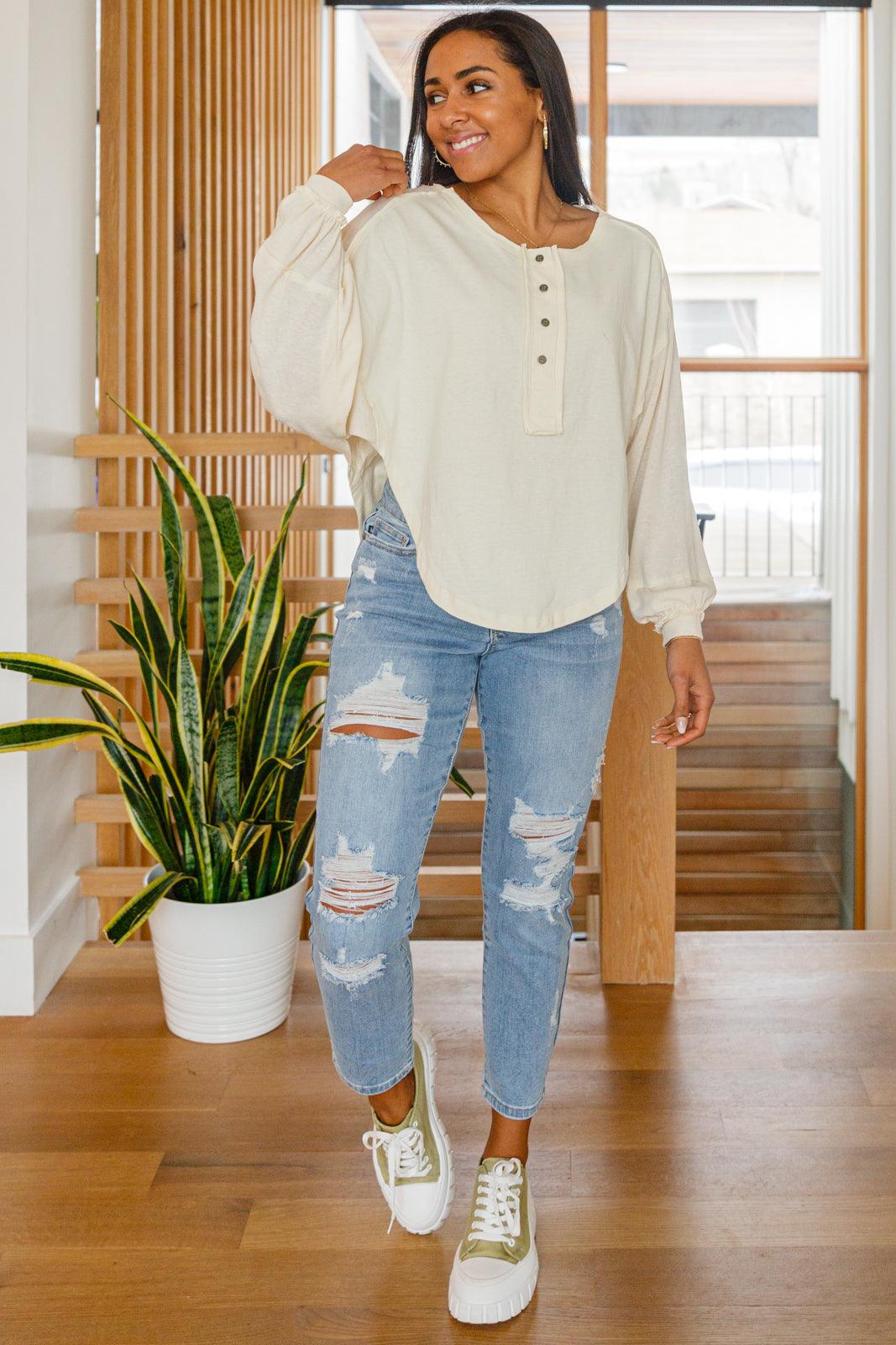 Osaka Top In Cream - KASH'S BOUTIQUE