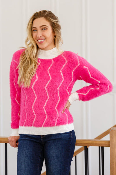 Pop Culture Zig Zag Sweater - KASH'S BOUTIQUE