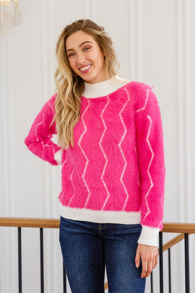 Pop Culture Zig Zag Sweater - KASH'S BOUTIQUE