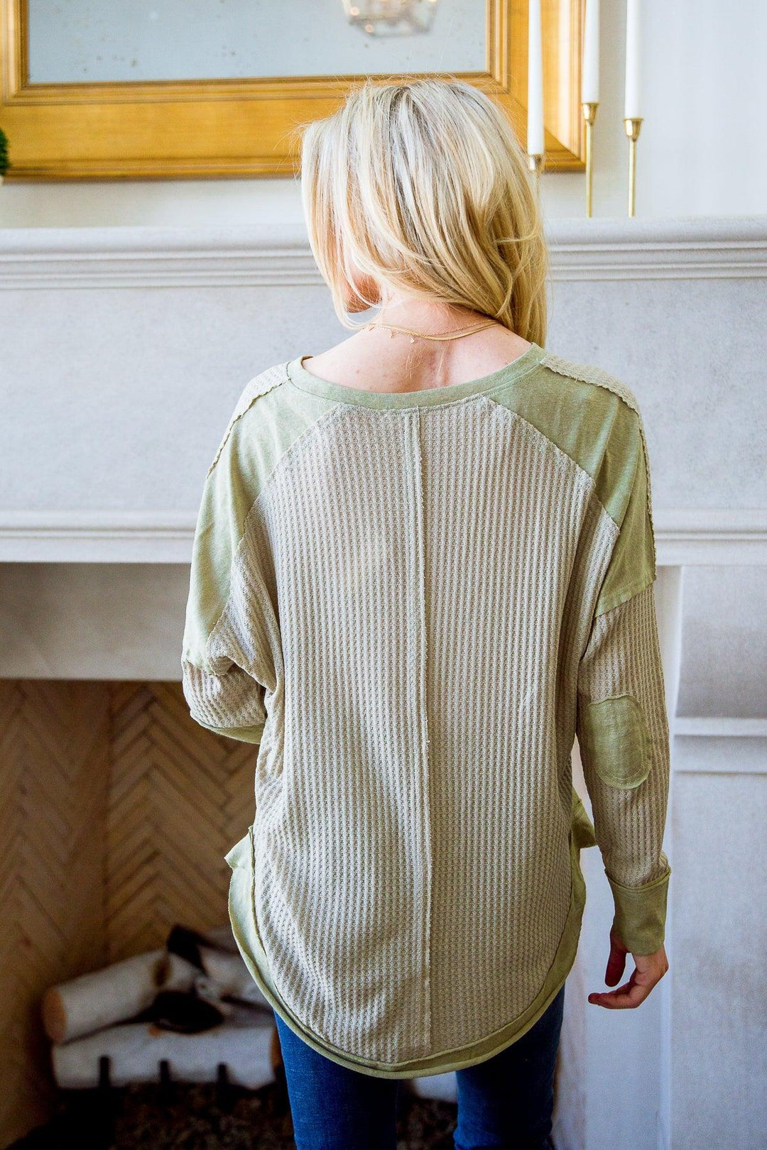 Winding Roads Long Sleeve Top In Sage - KASH'S BOUTIQUE